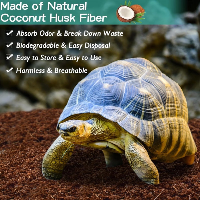 Halatool 4 Pack Compressed Coconut Fiber Substrate for Reptile, 100% Organic Premium Coconut Husk Substrate Terrarium Bedding for Tortoises Beard Dragon Leopard Gecko Snake Tarantula Worm Bins - Image 3